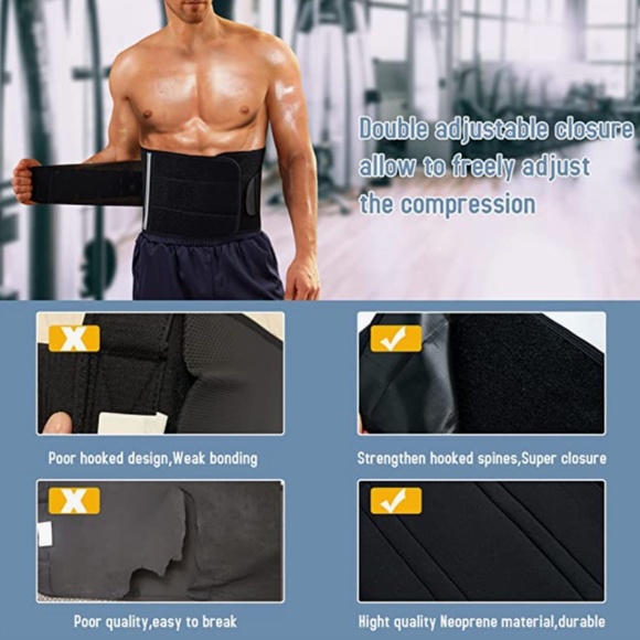 TAILONG Neoprene Waist Trimmer Ab Belt for Men; XX-Large - Picture 3 of 5